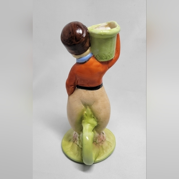 Art Deco 1930's Dutch boy and girl candle stick holders with handle Porcelain - Picture 5 of 9